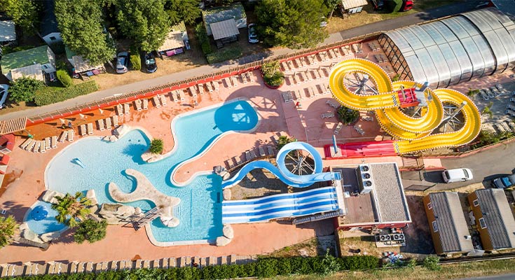 vue aerienne du parc aquatique